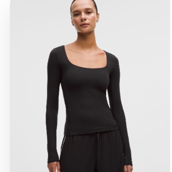 Lululemon Wundermost Ultra-Soft Nulu Square-Neck Long-Sleeve Shirt, Black, L - Picture 2 of 5